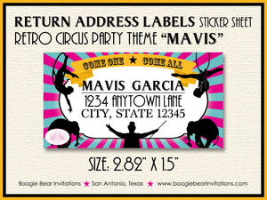 Circus Showman Birthday Party Invitation Animals Pink Girl Big Top Acrobat Boogie Bear Invitations Mavis Theme Paperless Printable Printed