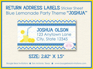 Blue Lemonade Birthday Party Invitation Boy Photo Lemon Refreshing Drink Boogie Bear Invitations Joshua Theme Paperless Printable Printed