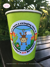 Load image into Gallery viewer, Rain Forest Birthday Party Beverage Cups Paper Girl Boy Rainforest Animals Jungle Amazon Tropical Zoo Boogie Bear Invitations Chandler Theme