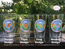 Load image into Gallery viewer, Rain Forest Birthday Party Beverage Cups Plastic Drink Girl Boy Rainforest Wild Animals Jungle Amazon Boogie Bear Invitations Chandler Theme