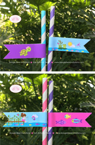 Fishing Girl Birthday Party Paper Pennant Straws Beverage Fish Butterfly Pink Purple Dock River Lake Pole Boogie Bear Invitations Vada Theme