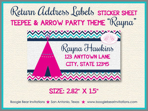 Pink Teepee Arrow Birthday Party Invitation Photo Girl Chevron 1st 2nd 3rd Boogie Bear Invitations Rayna Theme Paperless Printable Printed