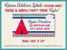 Load image into Gallery viewer, Teepee Arrow Birthday Party Invitation Photo Girl Boy Chevron Tipi Red Blue Boogie Bear Invitations Ryder Theme Paperless Printable Printed