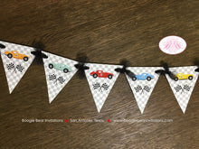 Load image into Gallery viewer, Race Car Party Banner Pennant Garland Birthday Racing Girl Boy 1st 2nd 3rd 4th 5th 6th 7th 8th 9th 10th Boogie Bear Invitations Gordon Theme