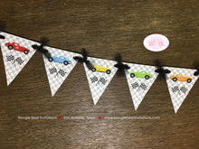 Load image into Gallery viewer, Race Car Party Banner Pennant Garland Birthday Racing Girl Boy 1st 2nd 3rd 4th 5th 6th 7th 8th 9th 10th Boogie Bear Invitations Gordon Theme