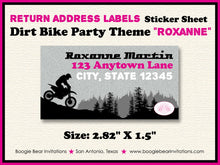 Load image into Gallery viewer, Dirt Bike Birthday Party Invitation Mountain Pink Girl Enduro Motocross Racing Race Track Hill Boogie Bear Invitations Roxanne Theme Printed