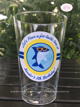 Load image into Gallery viewer, Surfer Shark Birthday Party Beverage Cups Plastic Drink Boy Girl Pool Surf Swimming Surfing Ocean Beach Boogie Bear Invitations Xander Theme