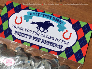 Horse Racing Birthday Party Treat Bag Toppers Folded Favor Boy Girl Kentucky Derby Argyle Races Jockey Boogie Bear Invitations Tommy Theme
