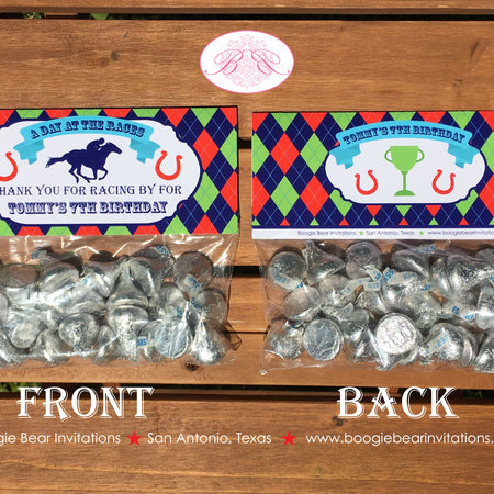 Horse Racing Birthday Party Treat Bag Toppers Folded Favor Boy Girl Kentucky Derby Argyle Races Jockey Boogie Bear Invitations Tommy Theme