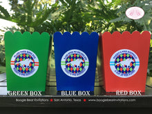 Load image into Gallery viewer, Horse Racing Party Popcorn Boxes Mini Food Buffet Birthday Argyle Kentucky Derby Jockey Red Green Blue Boogie Bear Invitations Tommy Theme