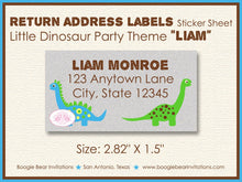 Load image into Gallery viewer, Dinosaur Photo Birthday Party Invitation Boy Green Dino Stomp Roar Green Blue Boogie Bear Invitations Liam Theme Paperless Printable Printed