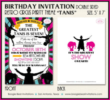 Load image into Gallery viewer, Circus Showman Birthday Party Invitation Animals Pink Girl Greatest Show Boogie Bear Invitations Tanis Theme Paperless Printable Printed