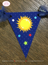 Load image into Gallery viewer, Outer Space Pennant I am 1 Banner Birthday Party Highchair Boy Girl Planet Science 1st 2nd 3rd 4th 5th Boogie Bear Invitations Galileo Theme