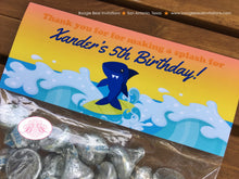 Load image into Gallery viewer, Surfer Shark Birthday Party Treat Bag Toppers Folded Favor Swimming Pool Swim Surf Surfing Ocean Beach Boogie Bear Invitations Xander Theme