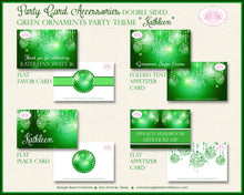 Load image into Gallery viewer, Green Glowing Ornament Birthday Party Favor Card Place Food Appetizer Girl Formal Dinner Garden Dance Boogie Bear Invitations Kathleen Theme