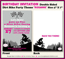 Load image into Gallery viewer, Dirt Bike Birthday Party Invitation Mountain Pink Girl Enduro Motocross Racing Race Track Hill Boogie Bear Invitations Roxanne Theme Printed