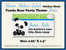 Load image into Gallery viewer, Panda Bear Birthday Party Invitation Photo Boy Blue Black Wild Zoo Animals Boogie Bear Invitations Justin Theme Paperless Printable Printed