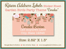 Load image into Gallery viewer, Garden Birds Birthday Party Invitation Coral Teal Blue Flowers Birdcage Cage Garden Picnic Outdoor Coralee Theme Paperless Printable Printed