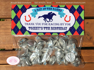 Horse Racing Birthday Party Treat Bag Toppers Folded Favor Boy Girl Kentucky Derby Argyle Races Jockey Boogie Bear Invitations Tommy Theme