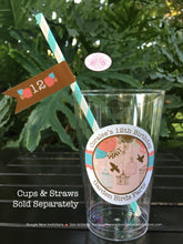 Load image into Gallery viewer, Garden Birds Birthday Party Beverage Cups Plastic Drink Girl Coral Teal Birdcage Cage Flower Forest Boogie Bear Invitations Coralee Theme