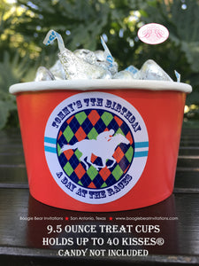Horse Racing Birthday Party Treat Cups Candy Buffet Food Appetizer Paper Kentucky Derby Argyle Jockey Boogie Bear Invitations Tommy Theme