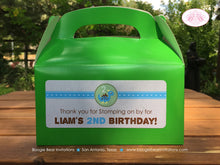 Load image into Gallery viewer, Dinosaur Birthday Party Treat Boxes Favor Tag Green Blue Yellow Brown Little Girl Boy Jurassic Roar Stomp Boogie Bear Invitations Liam Theme