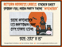 Load image into Gallery viewer, Halloween Haunted House Party Invitation Full Moon Fall Bats Haunting Boogie Bear Invitations Hitchcock Theme Paperless Printable Printed