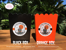 Load image into Gallery viewer, Halloween Party Popcorn Boxes Mini Favor Food Buffet Appetizer Haunted House Orange Black Full Moon Boogie Bear Invitations Hitchcock Theme