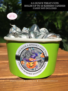 Halloween Party Treat Cups Candy Food Buffet Paper Witch Hat Pumpkin Haunted House Spell Orange Black Boogie Bear Invitations Craven Theme