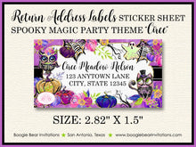 Load image into Gallery viewer, Spooky Magic Birthday Party Invitation Halloween Black Cat Skeleton Witch Boogie Bear Invitations Circe Theme Paperless Printable Printed