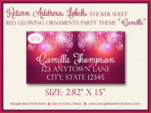Load image into Gallery viewer, Sweet 16 Birthday Party Invitation Red Pink Glowing Ornament Girl 1st 16th Boogie Bear Invitations Camilla Theme Paperless Printable Printed