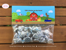 Load image into Gallery viewer, Fall Farm Animals Birthday Party Treat Bag Toppers Folded Favor Red Barn Pumpkin Harvest Autumn Country Boogie Bear Invitations Hewitt Theme
