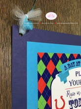 Load image into Gallery viewer, Horse Racing Birthday Party Door Banner Derby Argyle Boy Girl Kentucky Lucky Horseshoe Track Jockey Race Boogie Bear Invitations Tommy Theme