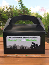 Load image into Gallery viewer, ATV Birthday Party Treat Boxes Favor Tags Bag Green Black Boy Girl All Terrain Vehicle Quad 4 Wheeler Boogie Bear Invitations Dannely Theme