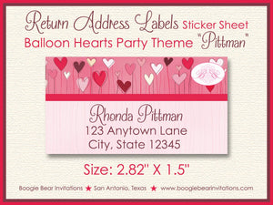 Balloon Hearts Valentine's Party Invitation Day Red White Pink Dinner Love Boogie Bear Invitations Pittman Theme Paperless Printable Printed