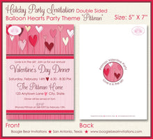 Load image into Gallery viewer, Balloon Hearts Valentine&#39;s Party Invitation Day Red White Pink Dinner Love Boogie Bear Invitations Pittman Theme Paperless Printable Printed