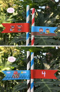 Viking Birthday Party Straws Pennant Paper Warrior Boy Girl Red Blue Swim Medieval Voyage Ship Norse Boat Boogie Bear Invitations Eric Theme