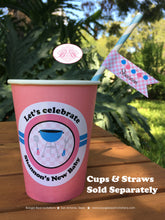 Load image into Gallery viewer, BBQ Reveal Baby Shower Party Straws Pennant Paper Grill Q Pink Blue Boy Girl Barbecue Gingham Picnic Boogie Bear Invitations Shannon Theme