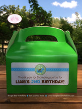 Load image into Gallery viewer, Dinosaur Birthday Party Treat Boxes Favor Tag Green Blue Yellow Brown Little Girl Boy Jurassic Roar Stomp Boogie Bear Invitations Liam Theme