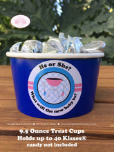 Load image into Gallery viewer, BBQ Shower Reveal Party Treat Cups Baby Q Twin Candy Buffet Food Paper Blue Pink Boy Girl Birthday 1st Boogie Bear Invitations Shannon Theme