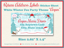 Load image into Gallery viewer, Woodland Winter Fox Baby Shower Invitation Christmas Holiday Snow White Red Boogie Bear Invitations Aspen Theme Paperless Printable Printed