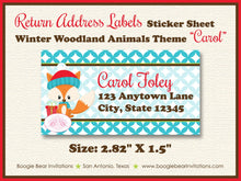 Load image into Gallery viewer, Woodland Animals Baby Shower Invitation Christmas Fox Owl Birthday Party 1st Boogie Bear Invitations Carol Theme Paperless Printable Printed