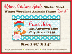 Woodland Animals Baby Shower Invitation Christmas Fox Owl Birthday Party 1st Boogie Bear Invitations Carol Theme Paperless Printable Printed