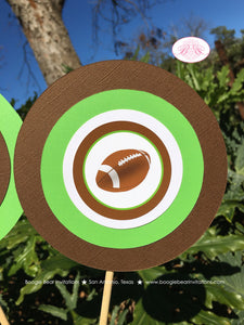 Football Birthday Party Centerpiece Sticks Touchdown Athletic Field Ball Sports Player Touch Down Goal Boogie Bear Invitations Vince Theme