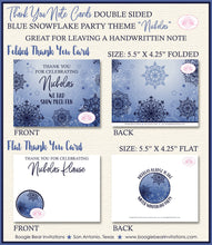 Load image into Gallery viewer, Blue Snowflake Party Thank You Cards Birthday Winter Ombre Christmas Boy Girl Formal Dinner Boogie Bear Invitations Nicholas Theme Printed
