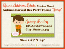 Load image into Gallery viewer, Autumn Harvest Boy Birthday Party Invitation Fall Country Farm Barn Pumpkin Boogie Bear Invitations George Theme Paperless Printable Printed