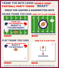 Load image into Gallery viewer, Football Birthday Party Thank You Card Boy Girl Sport Touch Down Sports Foot Ball Goal Team Pro Boogie Bear Invitations Brady Theme Printed