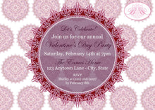 Load image into Gallery viewer, Radial Pattern Valentine&#39;s Party Invitation Love Kaleidoscope Purple Red Day Boogie Bear Invitations Eames Theme Paperless Printable Printed