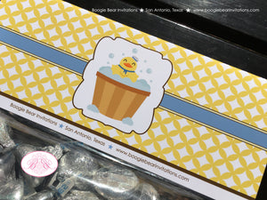 Yellow Rubber Duck Baby Shower Folded Treat Bag Toppers Label Boy Blue Little Duckie Party Sailor Chick Boogie Bear Invitations Terry Theme
