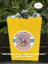 Load image into Gallery viewer, Circus Animals Party Popcorn Boxes Mini Food Birthday Girl Boy Zoo Red Blue Yellow Zoo Big Top Showman Boogie Bear Invitations Oscar Theme